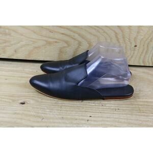 Liberte Shoes Womens 9 Black Leather The Modern Classic Slip On Mules Flats